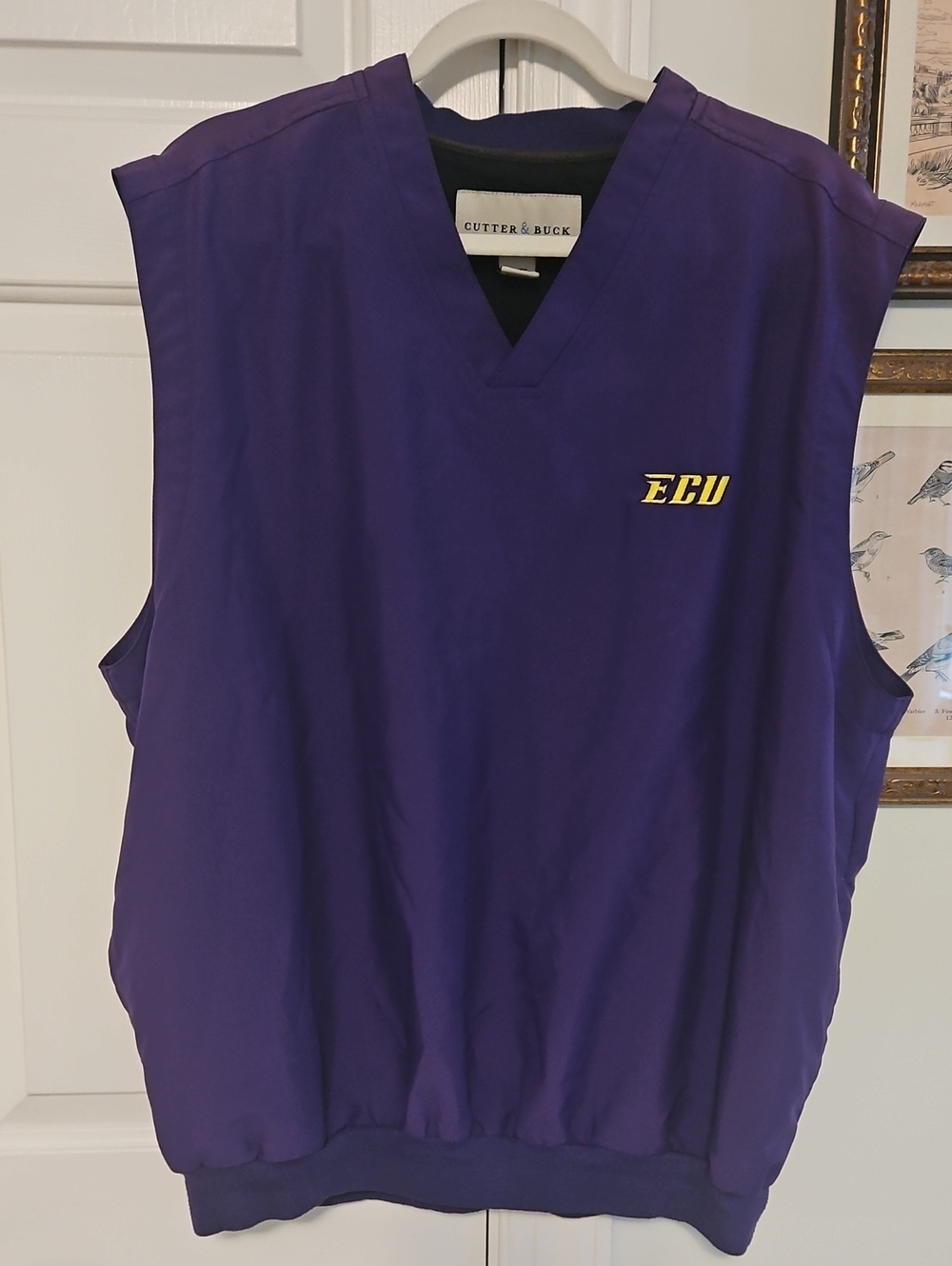 Cutter & Buck Men's Purple ECU Pirates Sleeveless Golf Shell